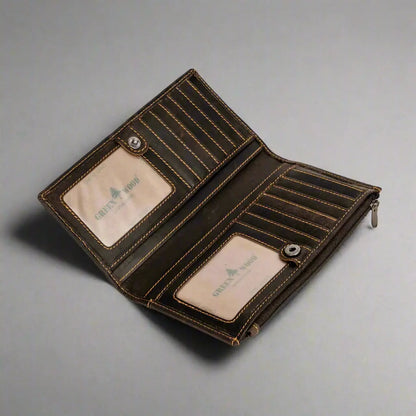 Portefeuille en cuir Greenwood avec protection RFID et poche zippée