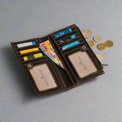 Portefeuille en cuir Greenwood avec protection RFID et poche zippée