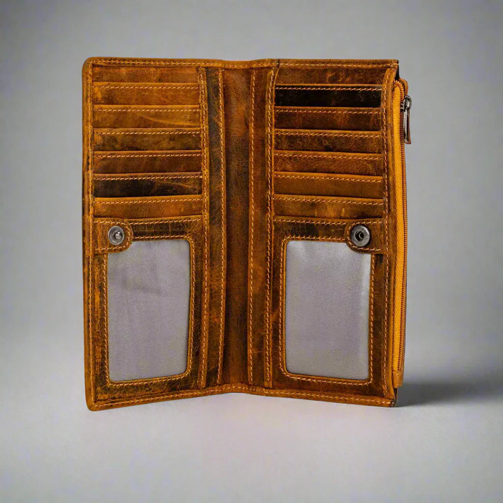 Portefeuille en cuir Greenwood avec protection RFID et poche zippée
