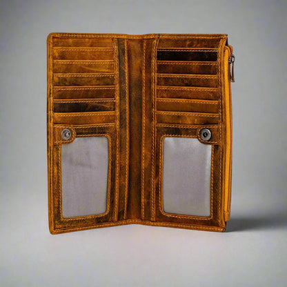 Portefeuille en cuir Greenwood avec protection RFID et poche zippée