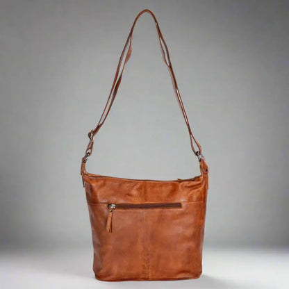 Sac bandoulière en cuir Greenwood avec 2 poches zippées
