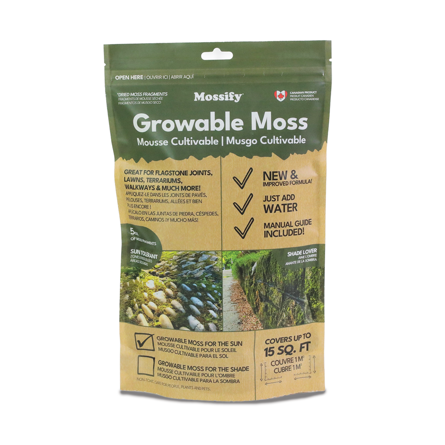 Mélange boréal indigène de mousse cultivable pour le soleil