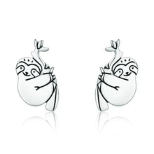 Adorables boucles d'oreilles paresseux en argent sterling - Bijoux animaux mignons