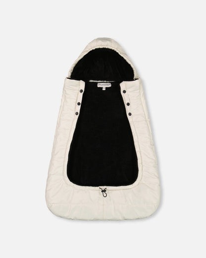 Housse multifonction 3-en-1 pour siège auto, poussette et porte-bébé, coloris blanc cassé