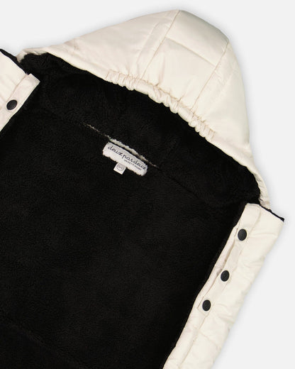 Housse multifonction 3-en-1 pour siège auto, poussette et porte-bébé, coloris blanc cassé