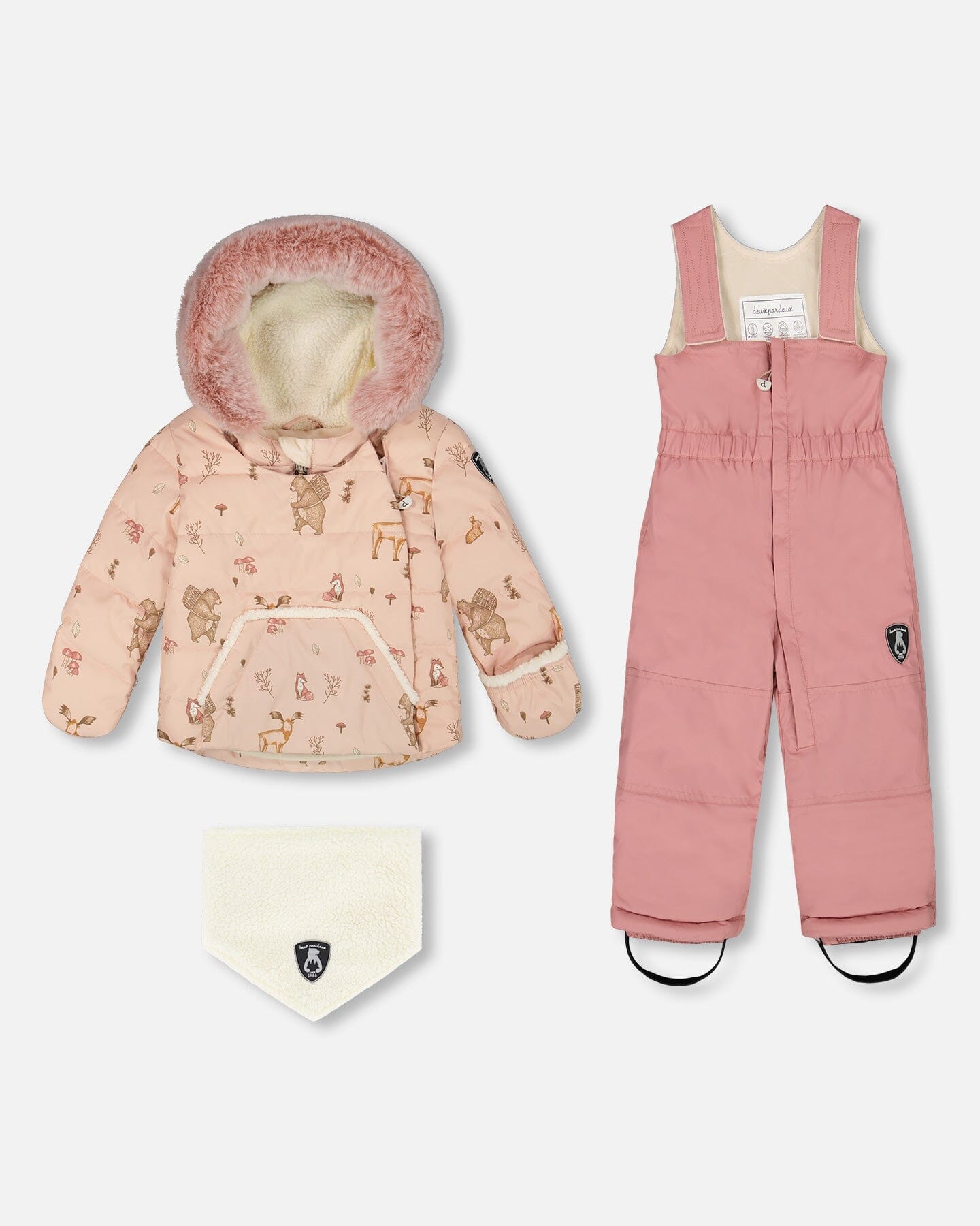 Ensemble de neige deux pièces pour bébé, rose poudré
