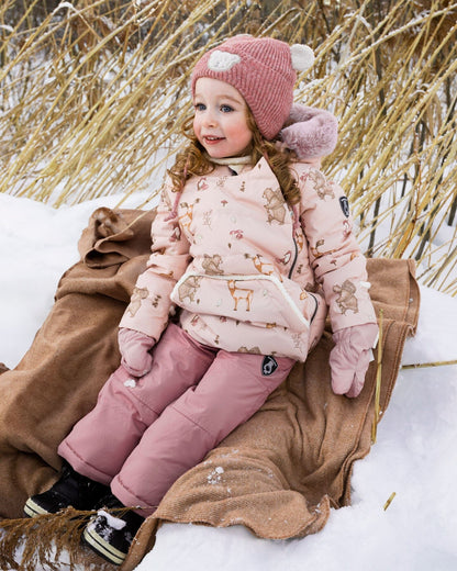 Ensemble de neige deux pièces pour bébé, rose poudré