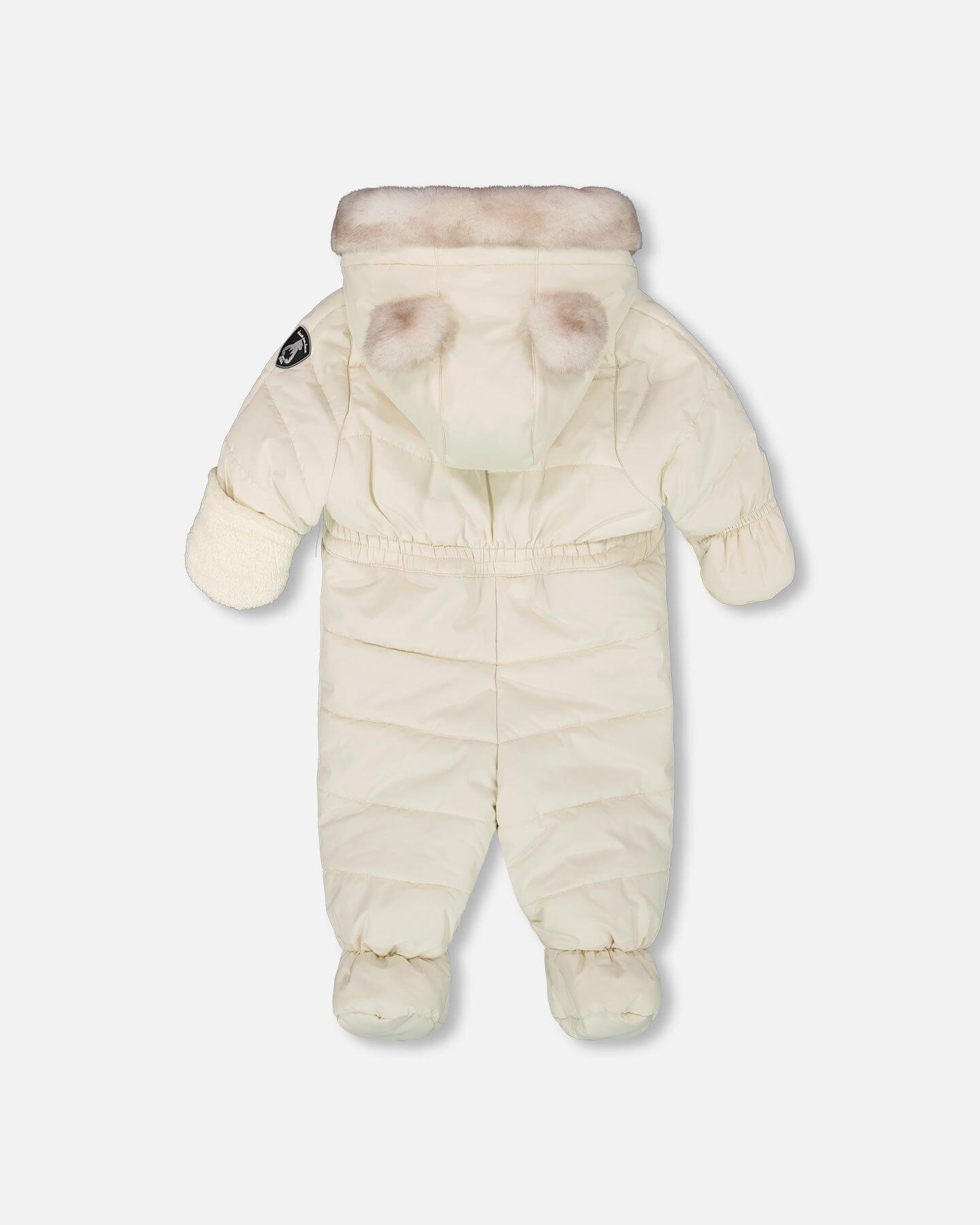 Combinaison de Neige Une Pièce Bébé à Capuche pour Siège Auto Blanc Asperge