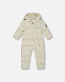 Combinaison de Neige Compacte Bébé Une Pièce Nuage Conçue Pour Siège Auto Blanc Cassé