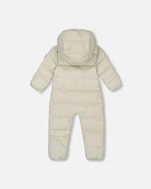 Combinaison de Neige Compacte Bébé Une Pièce Nuage Conçue Pour Siège Auto Blanc Cassé