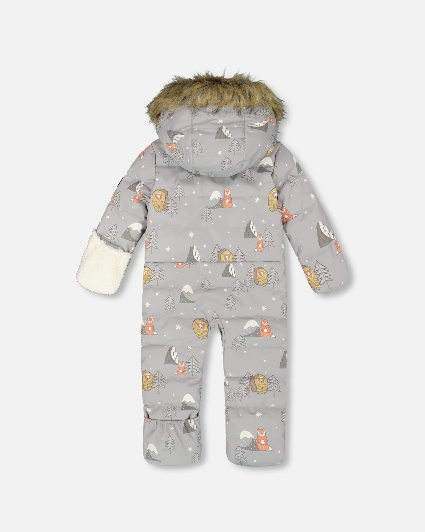 Combinaison de Neige Une Pièce pour Bébé Motif Ours Gris Conçue pour Siège Auto