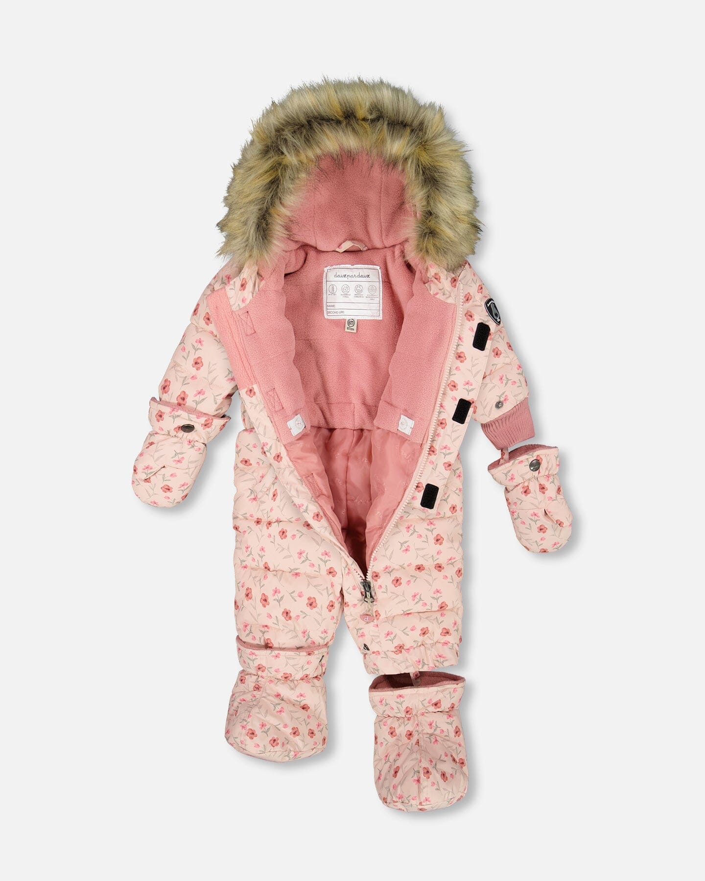 Combinaison bébé une pièce originale, motif Mini-Fleurs Rose