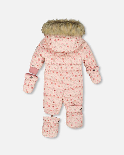 Combinaison bébé une pièce originale, motif Mini-Fleurs Rose