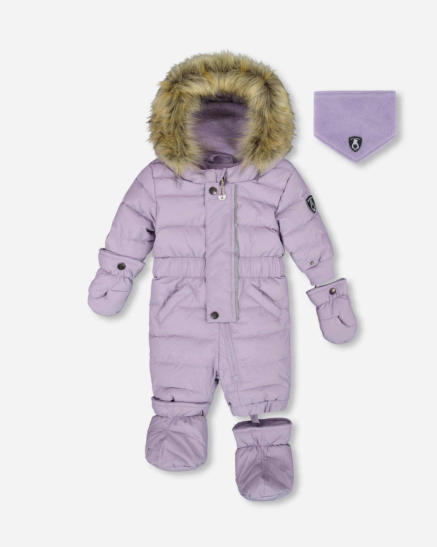 Combinaison de Neige Originale et Matelassée pour Bébé Une Pièce Violet Gris