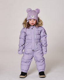 Combinaison de Neige Originale et Matelassée pour Bébé Une Pièce Violet Gris