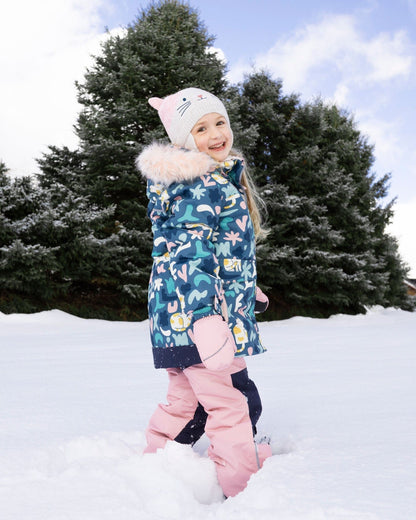 Combinaison de Neige Deux Pièces Avec Veste Imprimée Rose Vieux