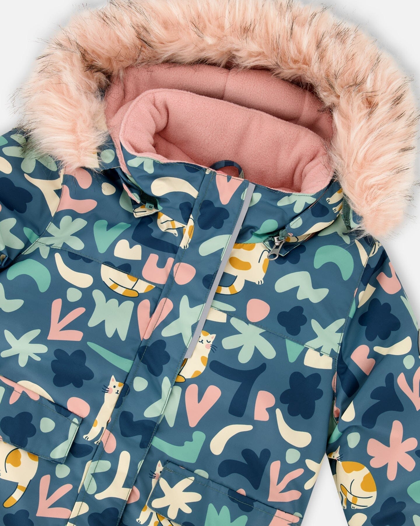 Combinaison de Neige Deux Pièces Avec Veste Imprimée Rose Vieux