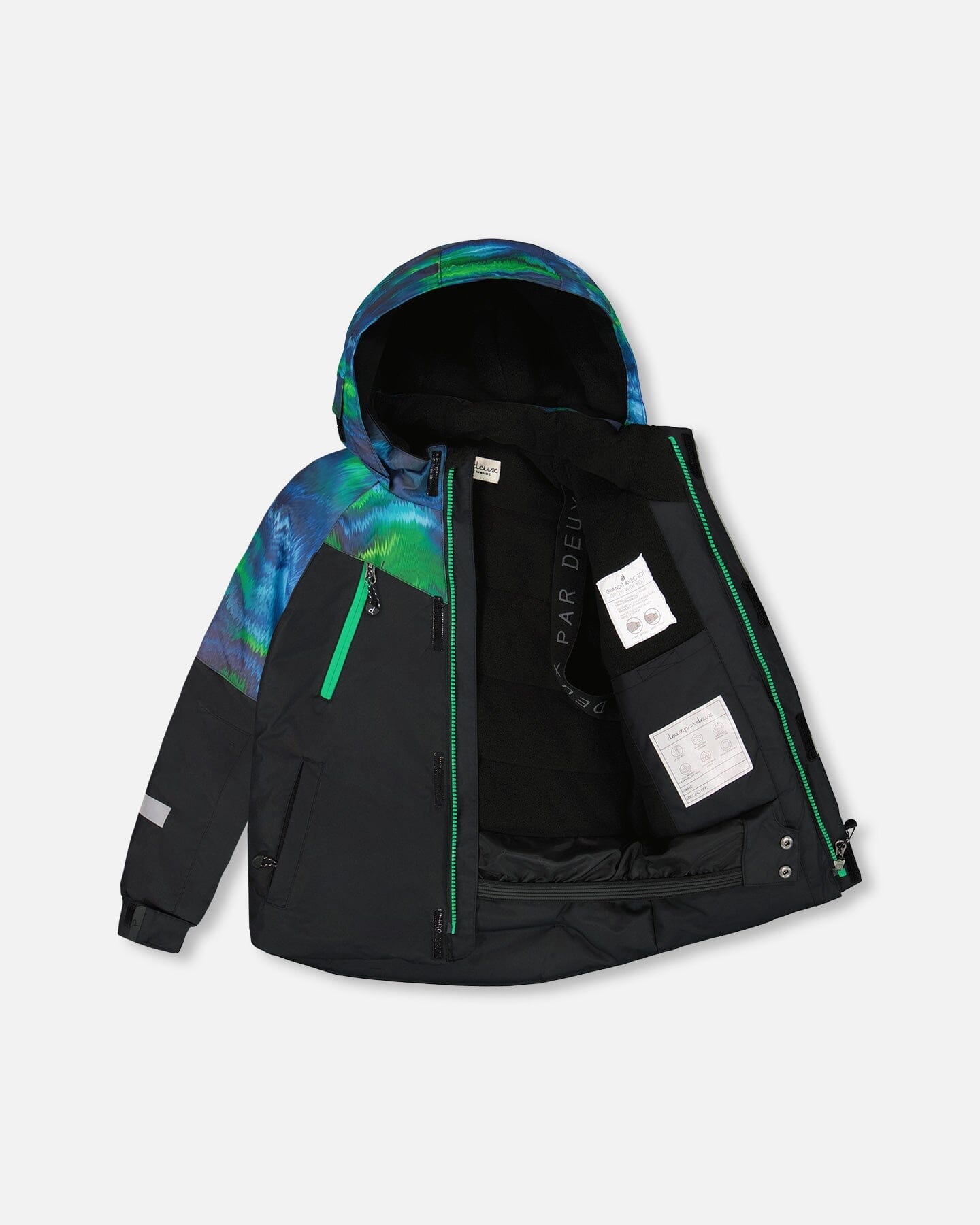Ensemble de ski deux pièces avec veste color block verte