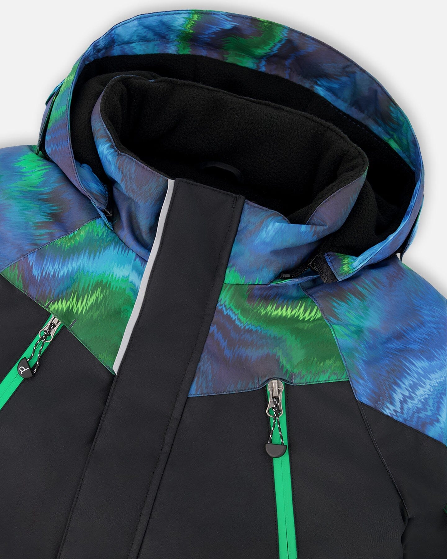 Ensemble de ski deux pièces avec veste color block verte