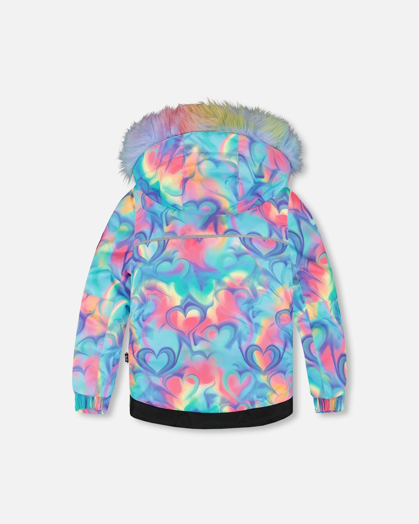 Ensemble de ski deux pièces noir avec imprimé multicolore