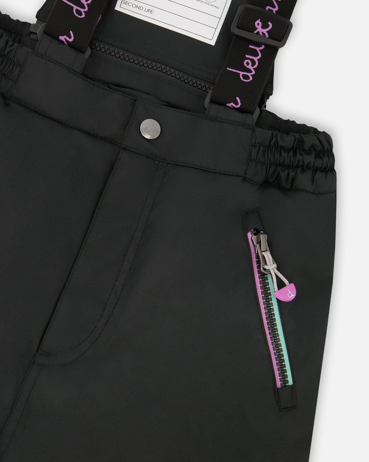 Ensemble de ski deux pièces noir avec imprimé multicolore