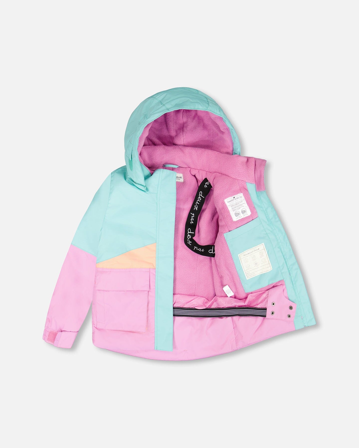 Ensemble de ski deux pièces imprimé fleuri aquarelle rose