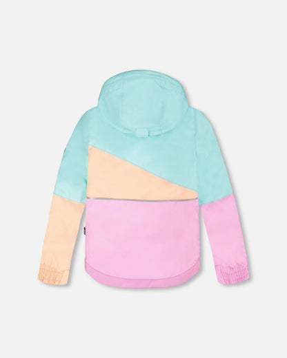 Ensemble de ski deux pièces imprimé fleuri aquarelle rose