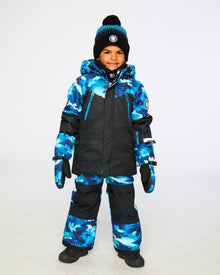 Combinaison de ski deux pièces bleu sarcelle camouflage