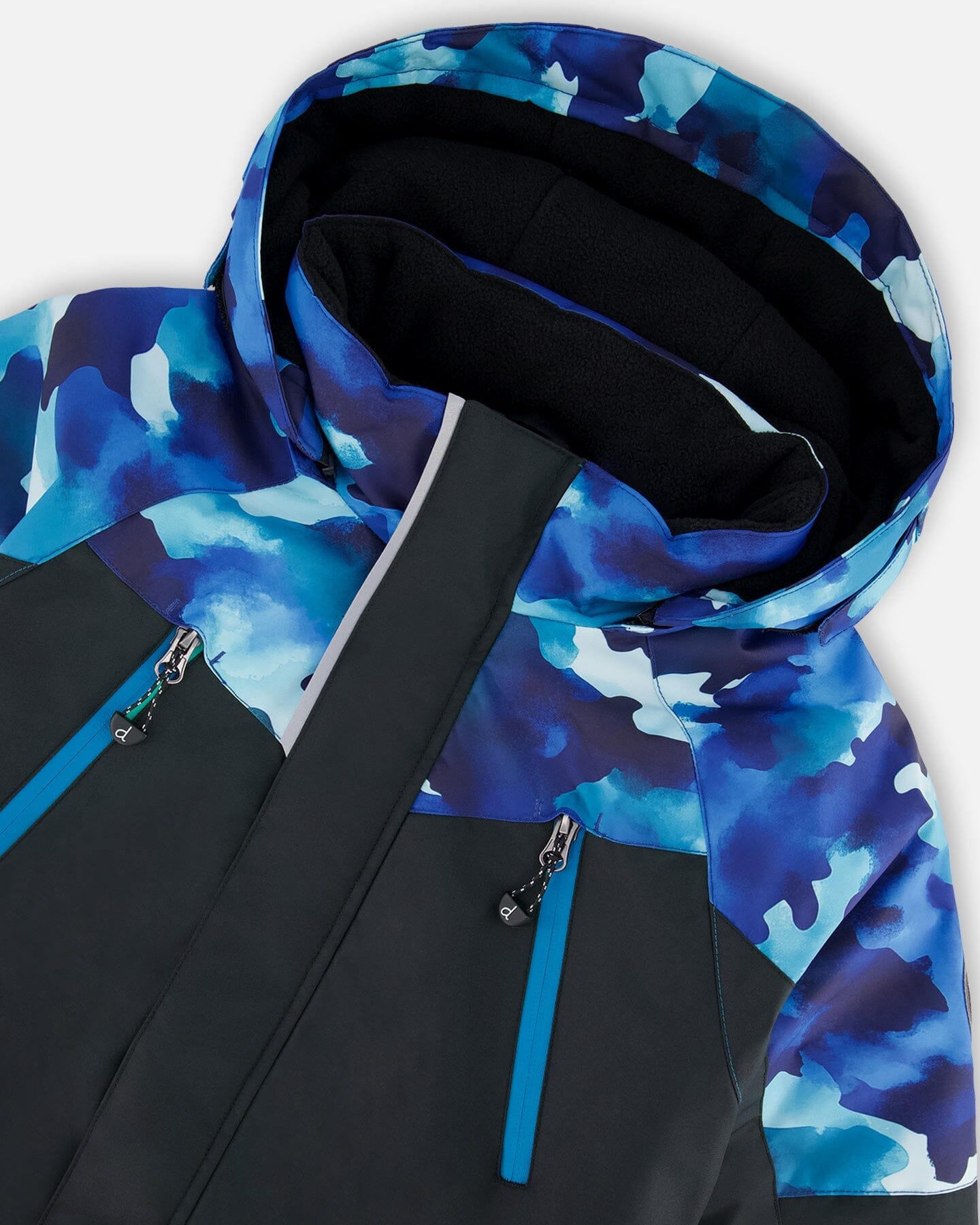 Combinaison de ski deux pièces bleu sarcelle camouflage