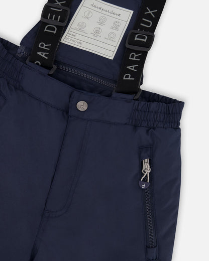 Ensemble de neige deux pièces avec veste imprimée color block bleu marine