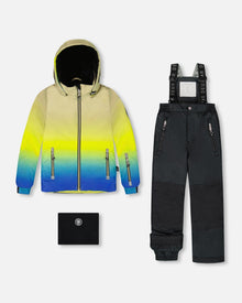 Ensemble de ski deux pièces avec veste dégradée noire