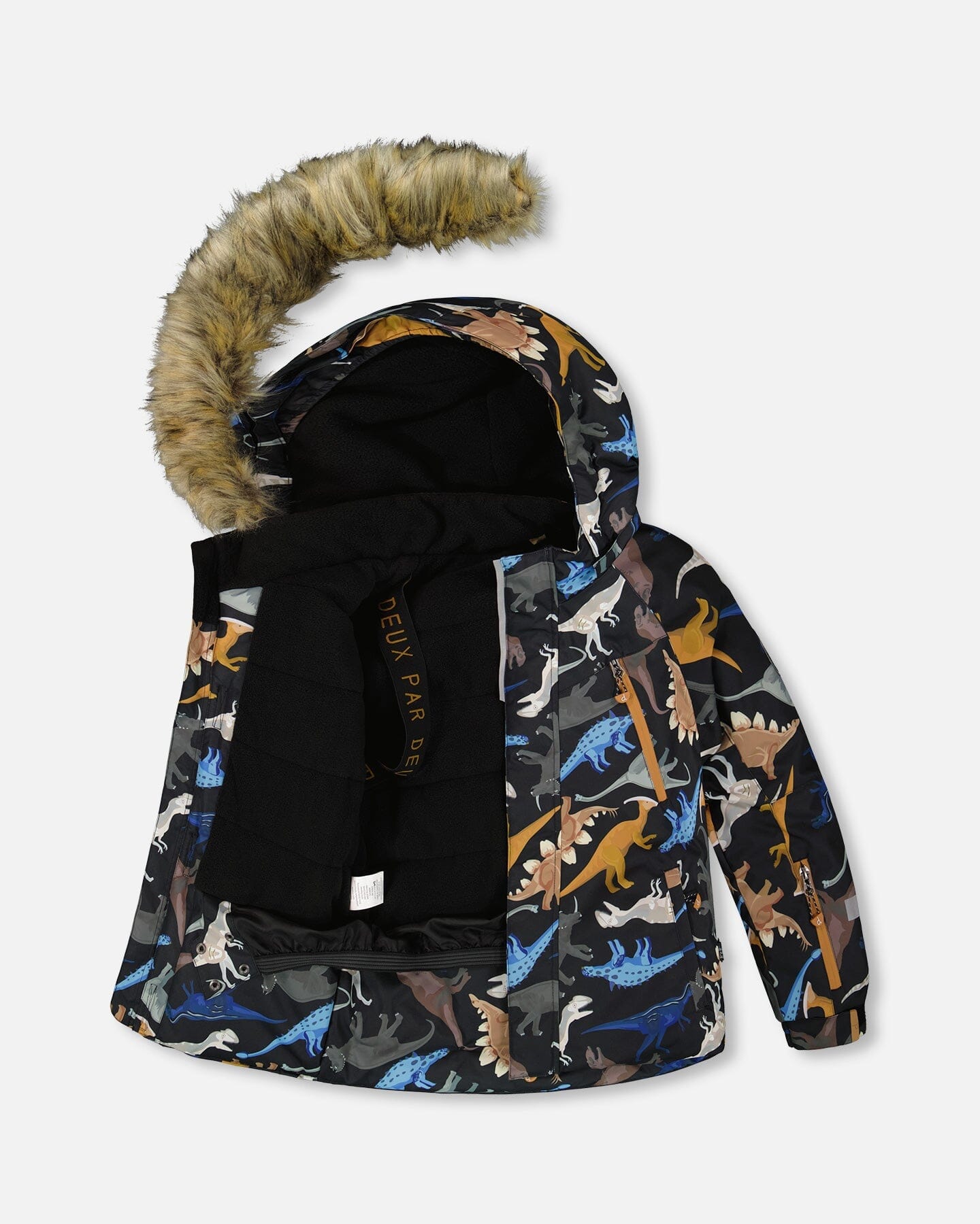 Ensemble de neige deux pièces avec veste imprimée dinosaures bleu marine