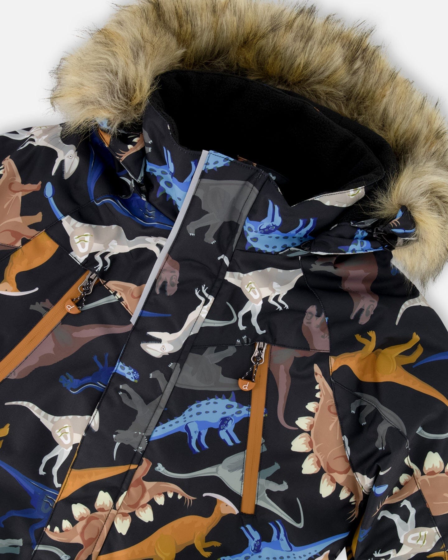 Ensemble de neige deux pièces avec veste imprimée dinosaures bleu marine