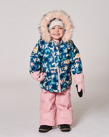 Ensemble de neige deux pièces bébé rose poudré