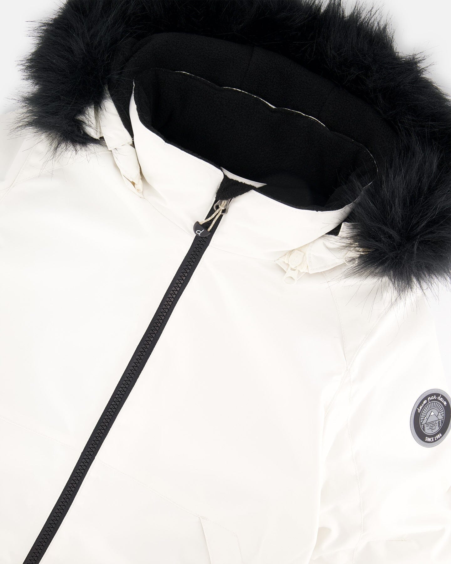 Ensemble de ski deux pièces écru avec pantalon imprimé
