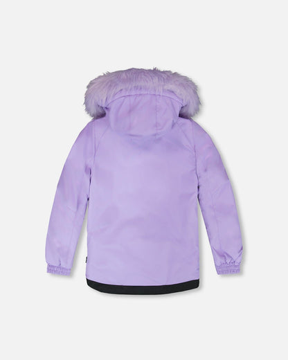 Two-Piece Play Snowsuit With Printed Pants Lavender