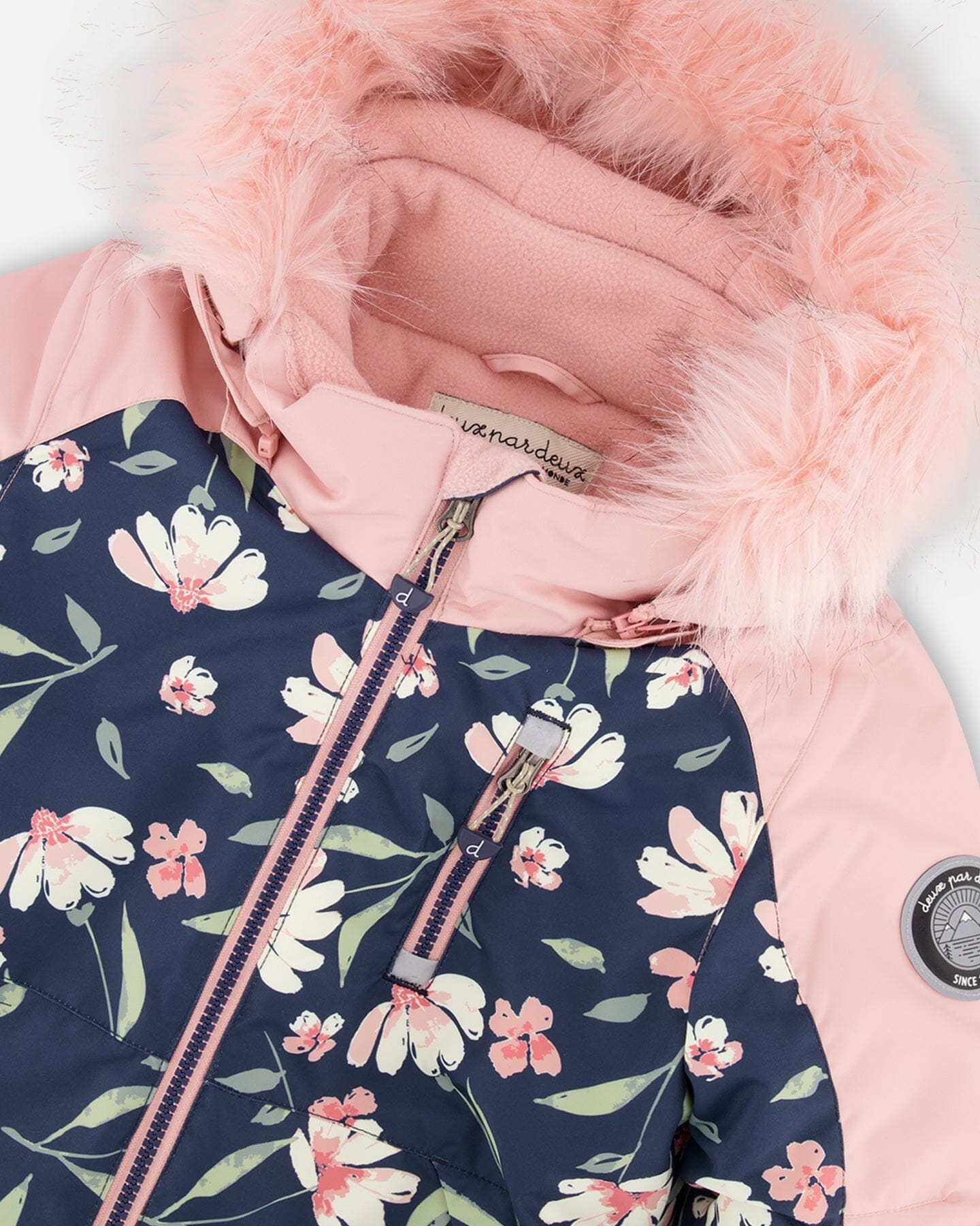 Combinaison de ski une pièce, imprimé floral marine
