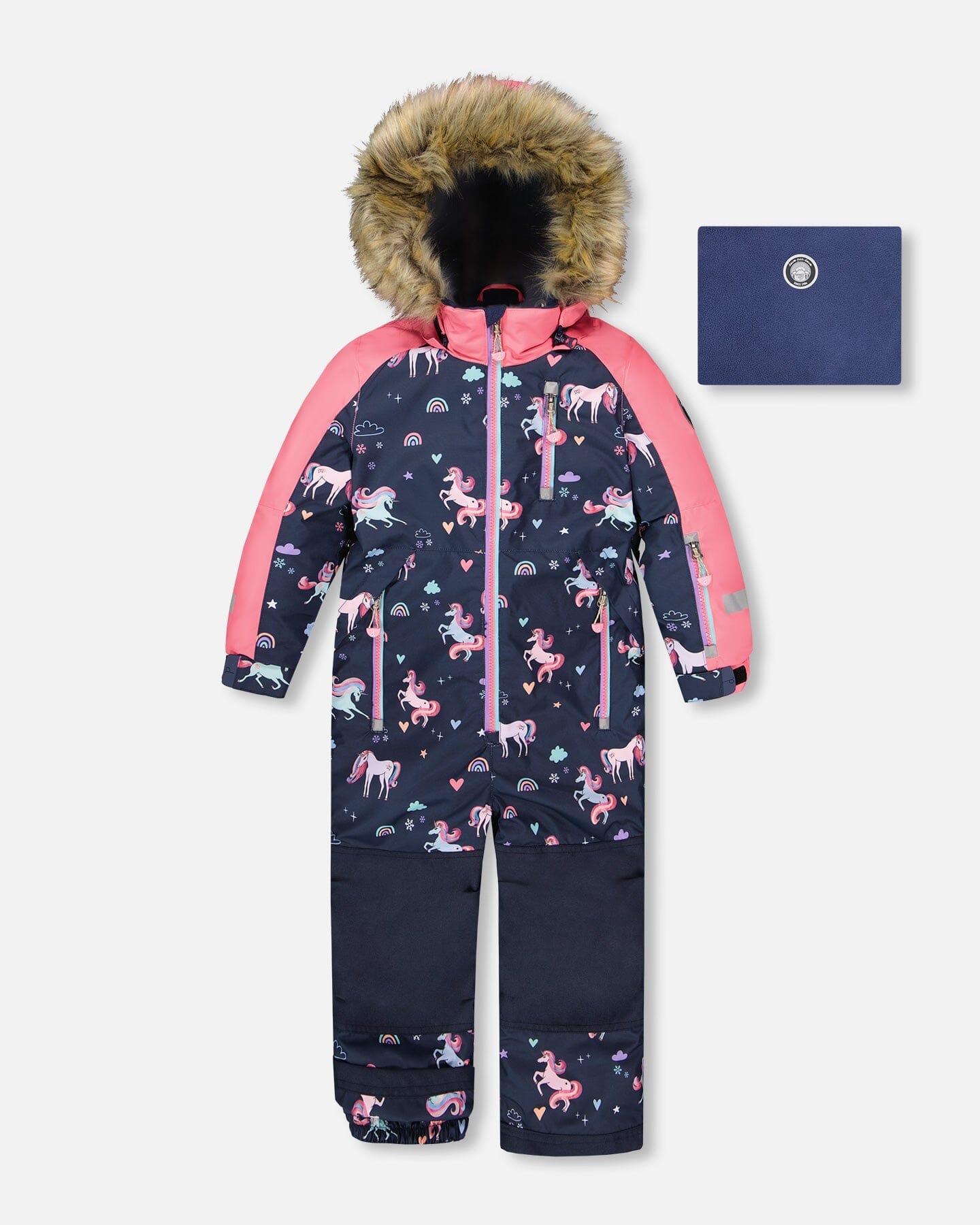 Combinaison de Neige Imprimé Licorne Marine