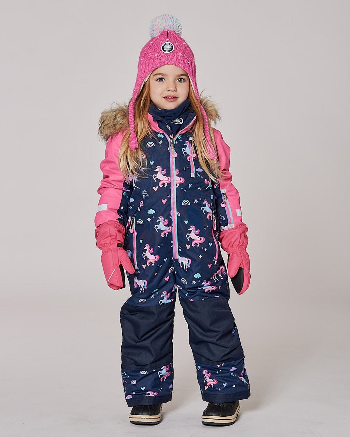 Combinaison de Neige Imprimé Licorne Marine