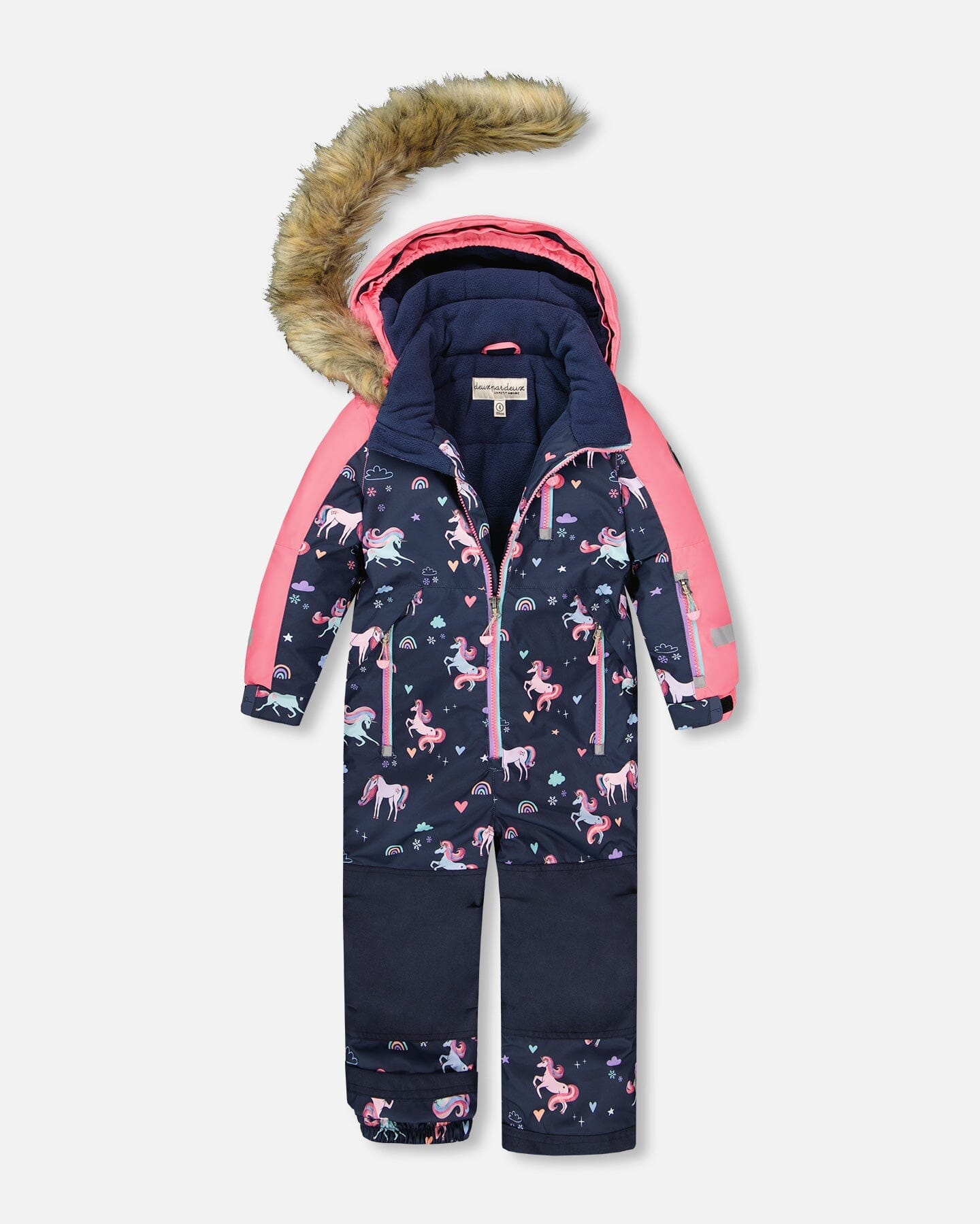 Combinaison de Neige Imprimé Licorne Marine