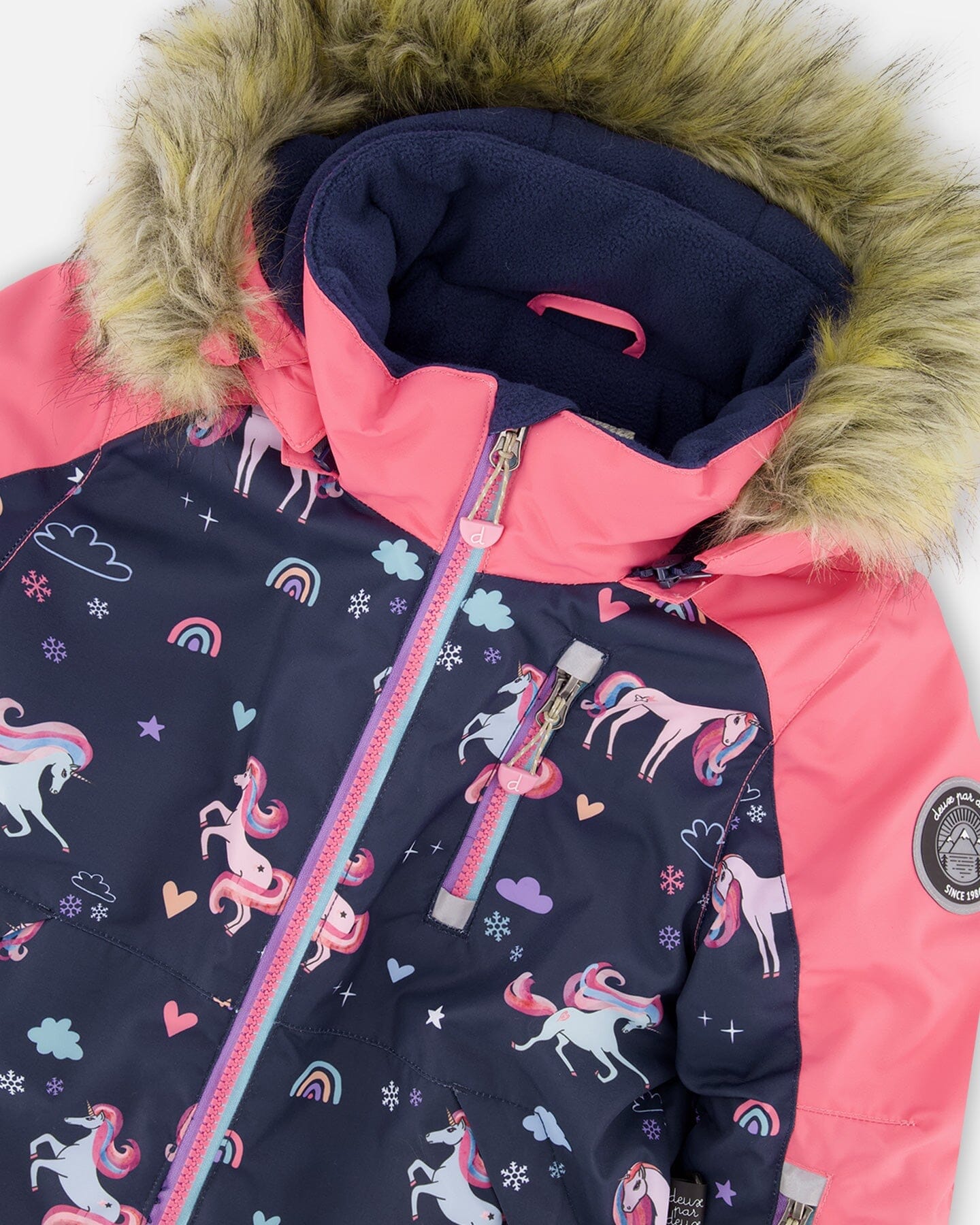 Combinaison de Neige Imprimé Licorne Marine