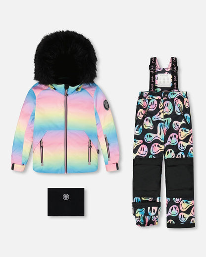 Combinaison de Neige Deux Pièces Fille Motif Smiley