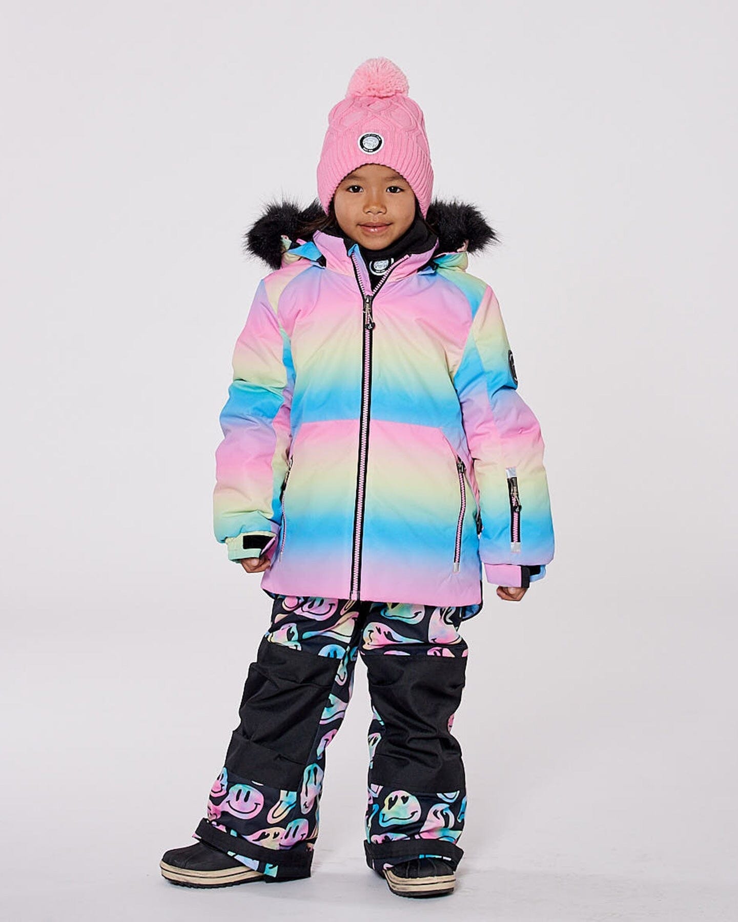 Combinaison de Neige Deux Pièces Fille Motif Smiley