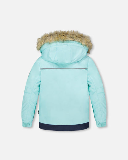 Two-Piece Play Snowsuit Blue Flower Print