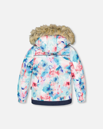 Two-Piece Play Snowsuit With Printed Jacket Flash Coral