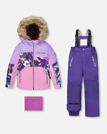 Combinaison de ski deux pièces violet foncé