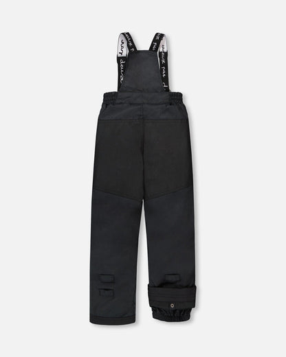 Ensemble de ski deux pièces avec veste imprimée et pantalon uni noir