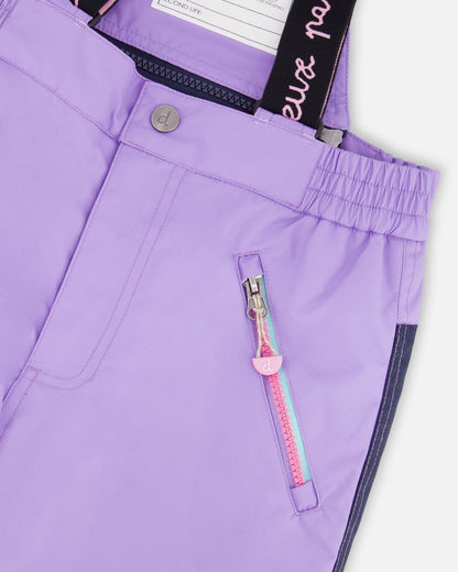 Combinaison de neige deux pièces avec veste color block imprimée lavande
