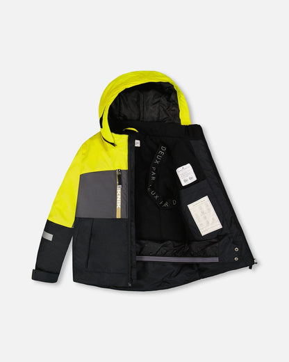 Combinaison de neige deux pièces Teknik Vert kaki clair à blocs de couleur
