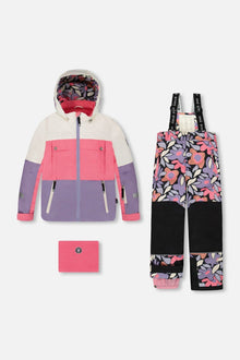 Two-Piece Teknik Snowsuit Black Retro Flower Print